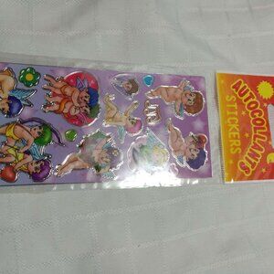 Set of 4 pages of vintage angel stickers